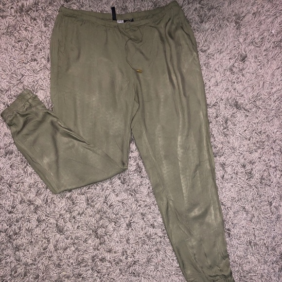 Olive Green Women's Pants - Picture 3 of 8